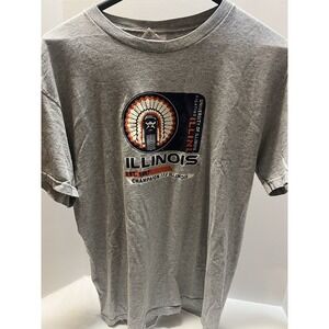 Mens Medium Illinois Fighting Illini Original Retro Brand T-Shirt. Grey.